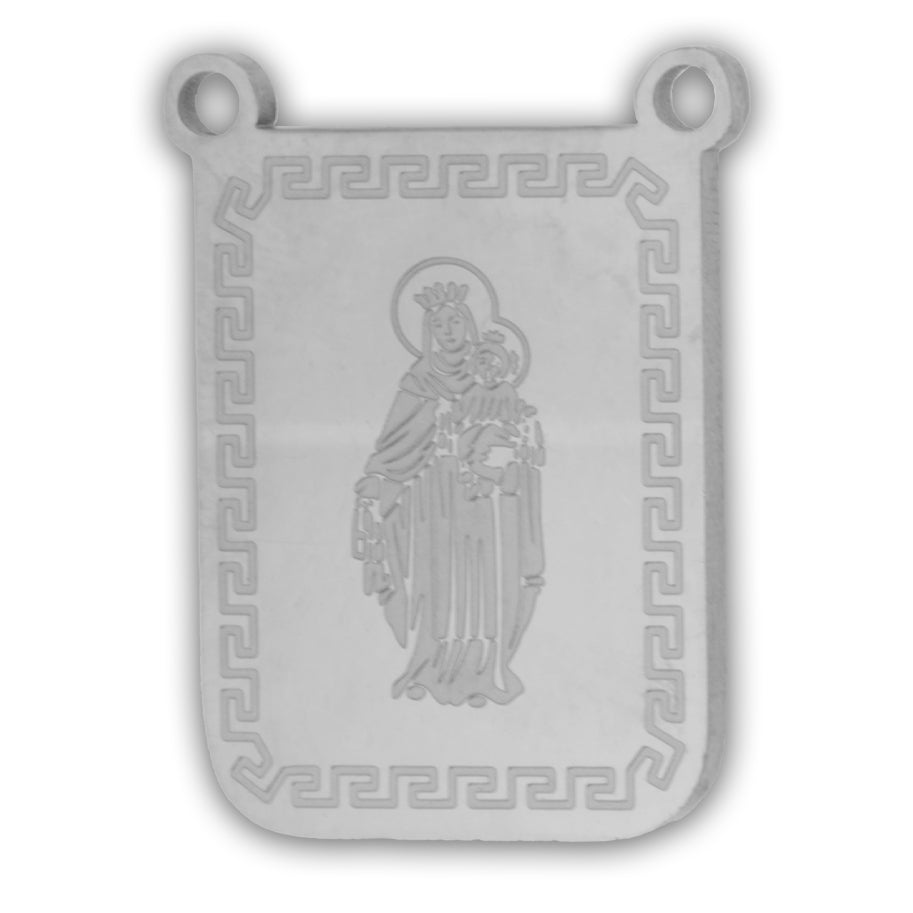Escapulario Virgen Del Carmen Plateado Acero