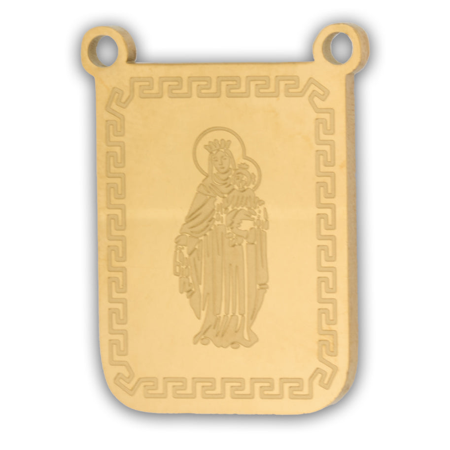 Escapulario Virgen Del Carmen Dorado Acero