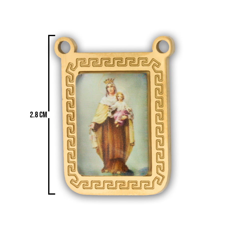 Escapulario Virgen Del Carmen Dorado Acero