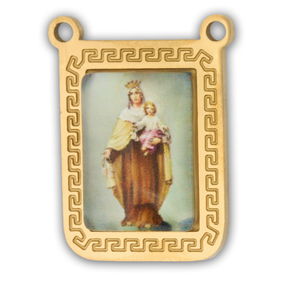 Escapulario Virgen Del Carmen Dorado Acero