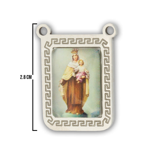 Escapulario Virgen Del Carmen Plateado Acero