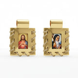 Dije Escapulario Cuero Dorado