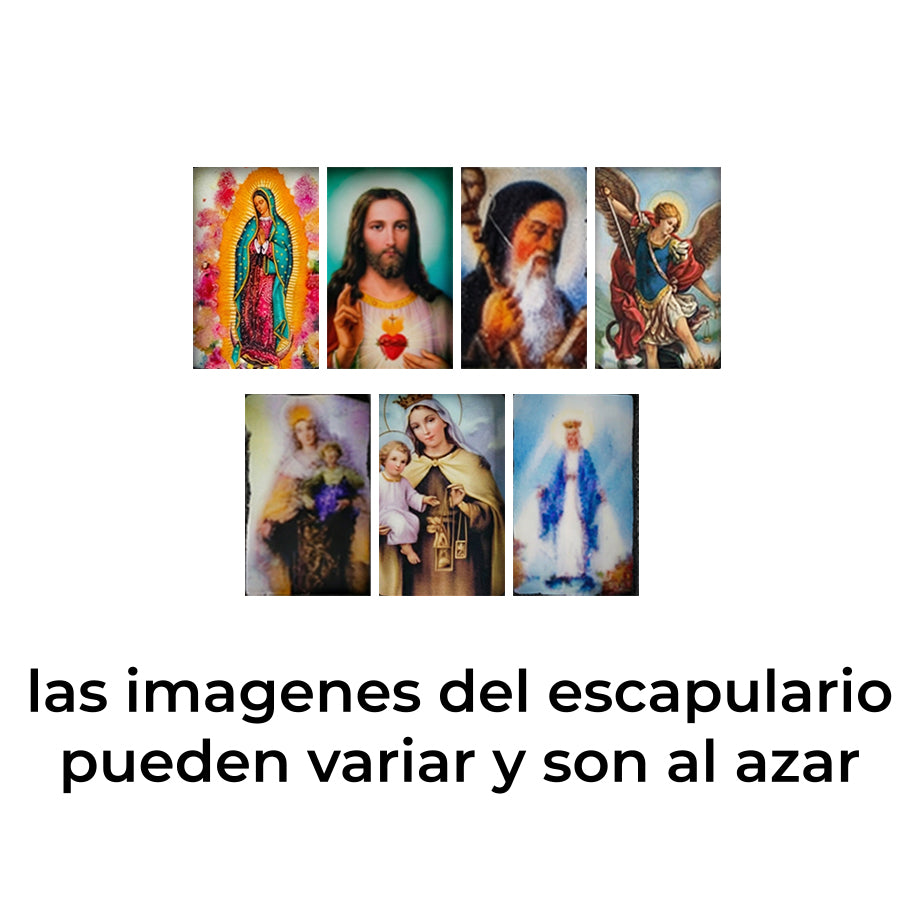 Dije Escapulario Cuero Oro Rosa