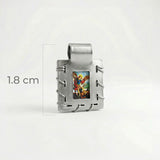 Dije Escapulario Cuero Plateado