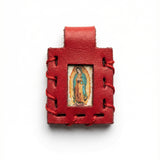 Dije Escapulario Cuero Rojo