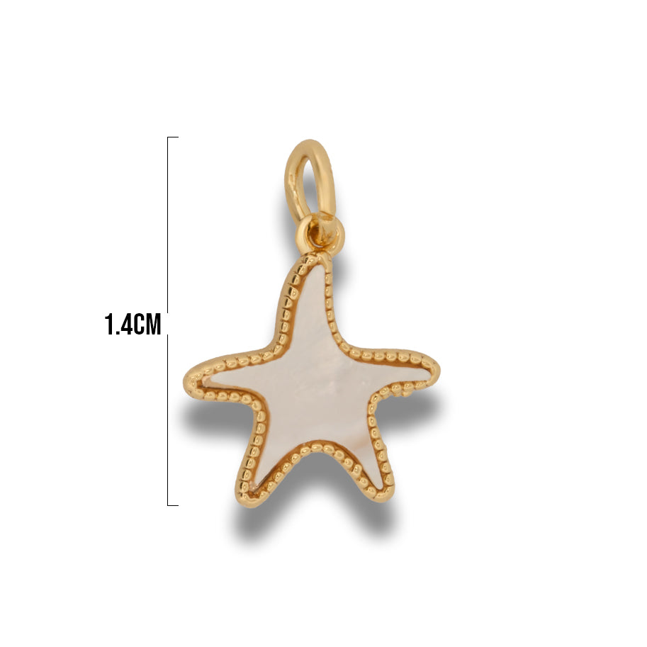 Dije Estrella de Mar Nacar Collar Dorado Rodinado