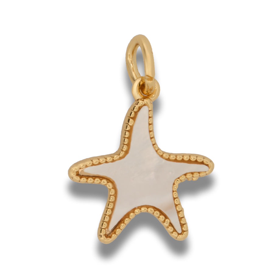 Dije Estrella de Mar Nacar Collar Dorado Rodinado