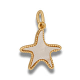 Dije Estrella de Mar Nacar Collar Dorado Rodinado