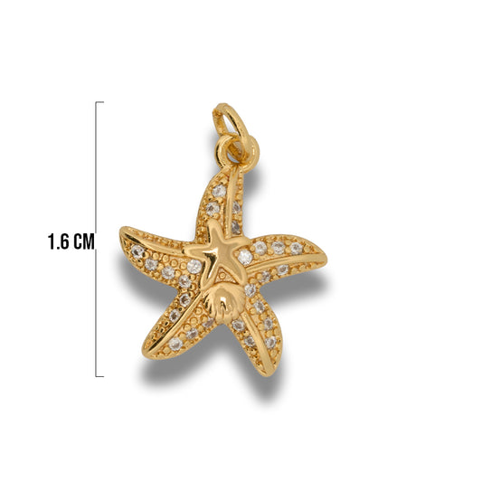 Dije Estrella de Mar Circones Dorado Rodinado