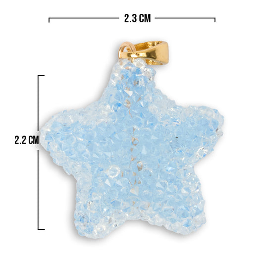 Dije Estrella Azucarado Azul Rodinado