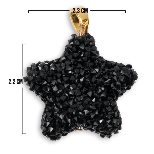 Dije Estrella Azucarado Negro Rodinado