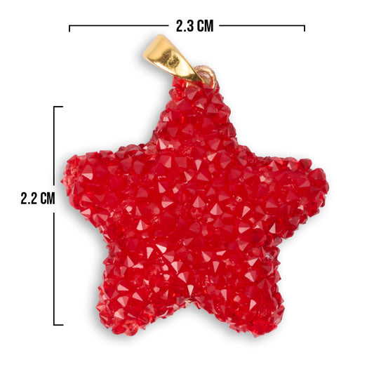 Dije Estrella Azucarado Rojo Rodinado