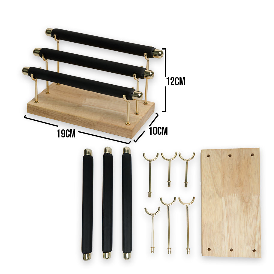 Exhibidor Triple Negro Para Anillos Armable