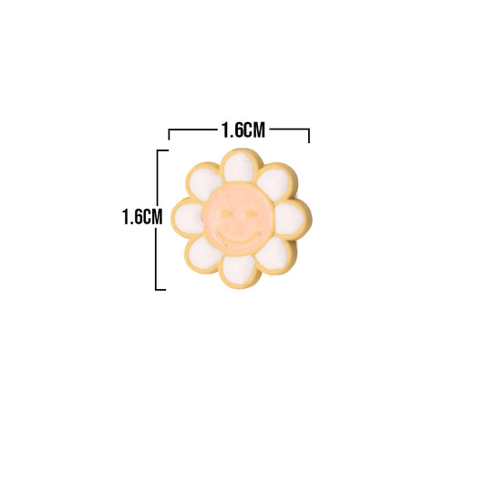Dije Flor Pasador Amarillo Acrílico