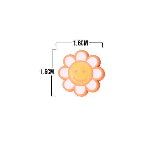 Dije Flor Pasador Naranja Acrílico