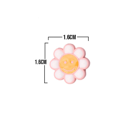Dije Flor Pasador Rosado Acrílico