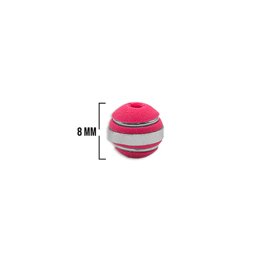Bola Neopreno 3 Argollas Plateadas 8mm / Fucsia