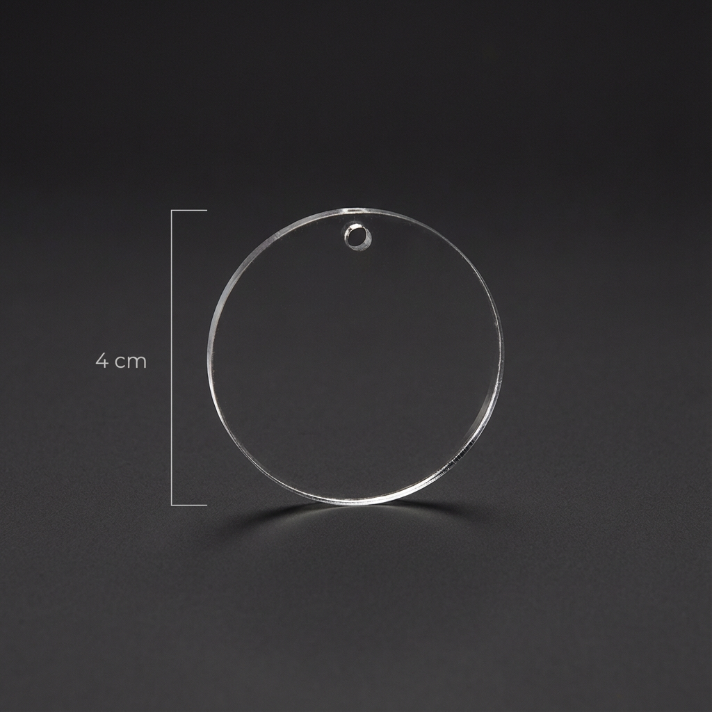 Circulo Acrílico Para Llaveros Con Resina 4 Cms