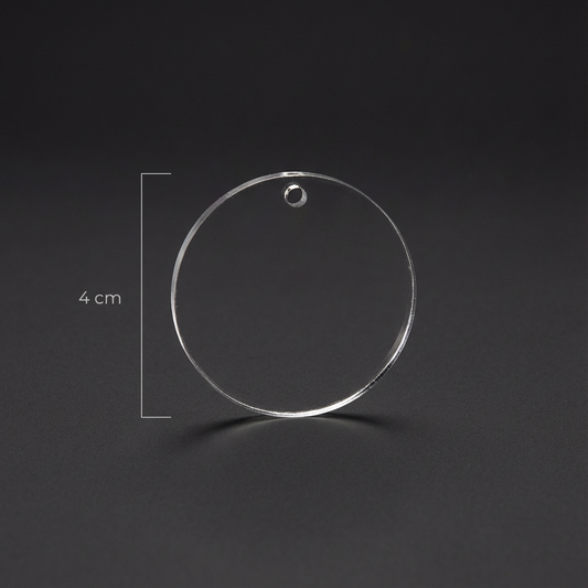 Circulo Acrílico Para Llaveros Con Resina 4 Cms