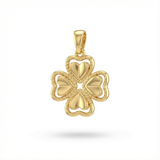 Dije Tréboles Corazón Liso Dorado Rodinado