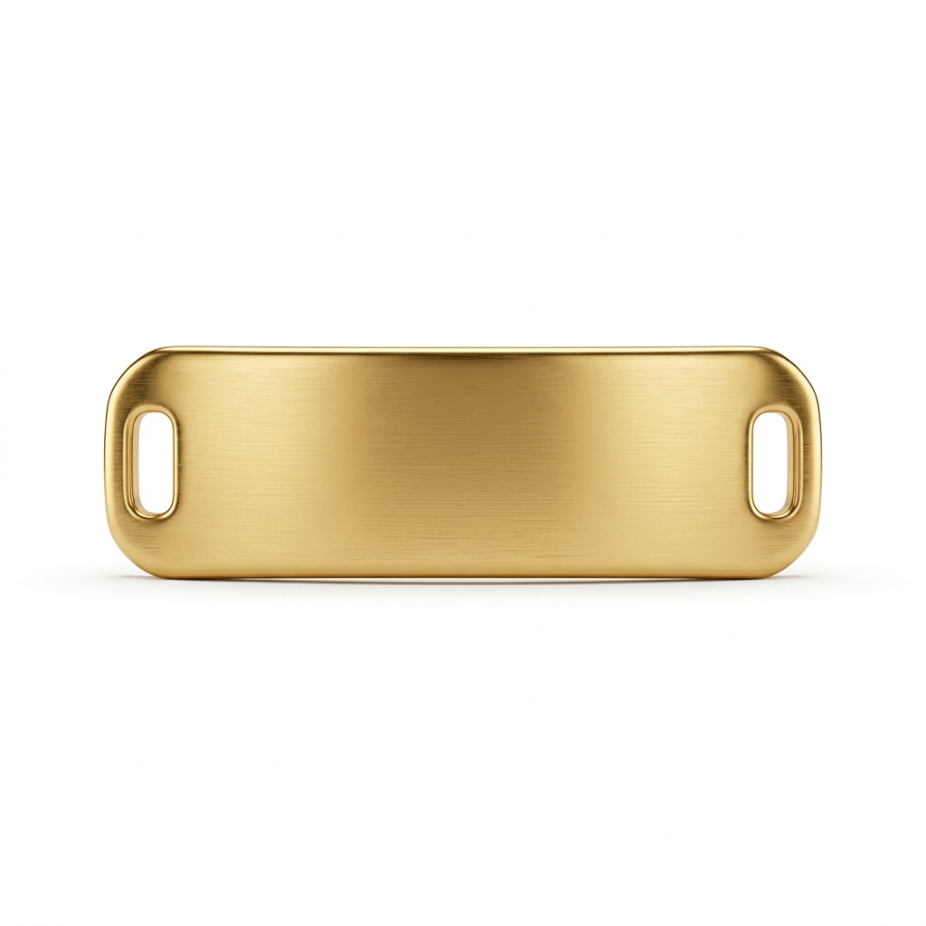 Placa Lisa Para Pulsera 18mm x 6mm Oro Laminado