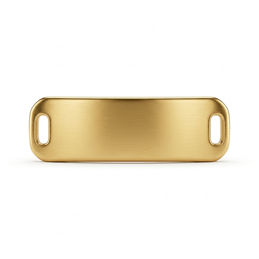 Placa Lisa Para Pulsera 18mm x 6mm Oro Laminado