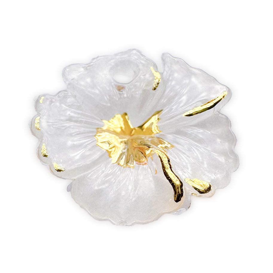 Dije Flor Lirio Acrílico Blanca