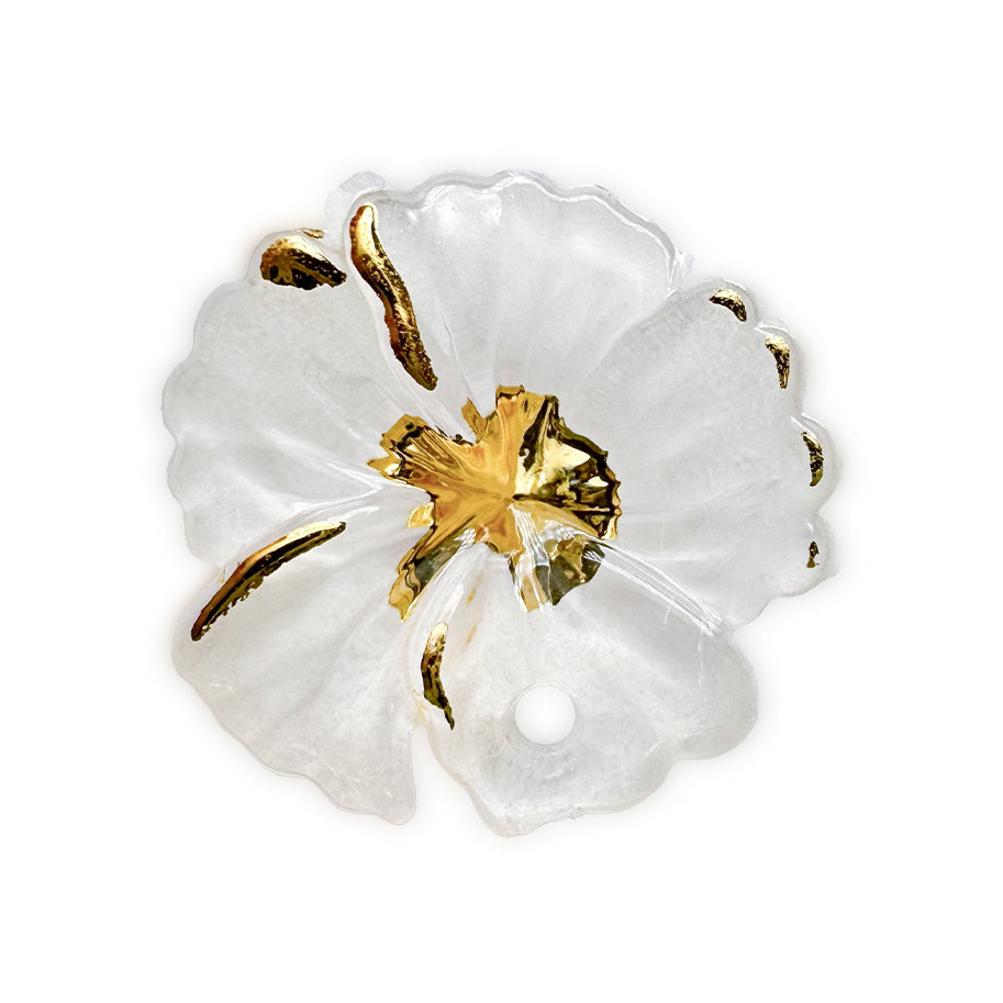 Dije Flor Lirio Acrílico Blanca