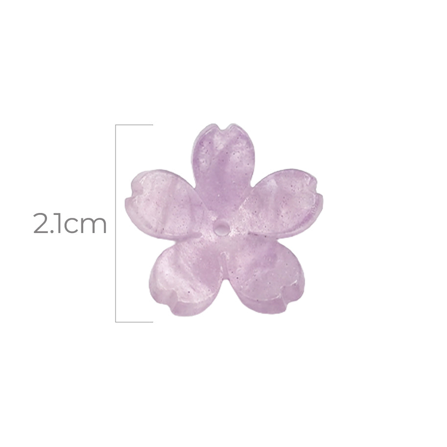 Flor Mediana Nacarada Lila Acrílico