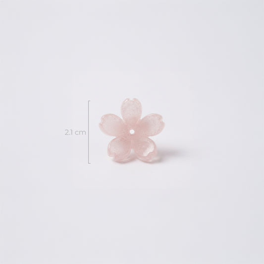 Flor Mediana Nacarada Palo De Rosa Acrílico
