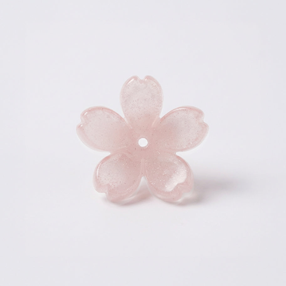 Flor Mediana Nacarada Palo De Rosa Acrílico