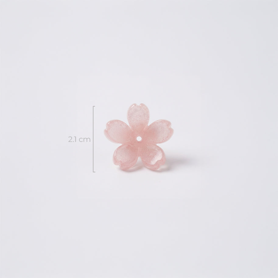 Flor Mediana Nacarada Rosado Bicolor Acrílico