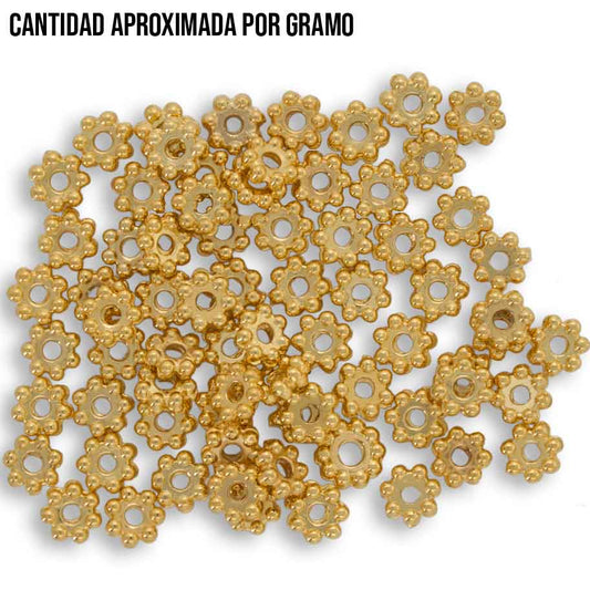 Gramo Separador Flor Mediana Gold filled 5mm