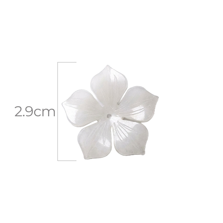 Flor Nacarada Blanca Acrílico