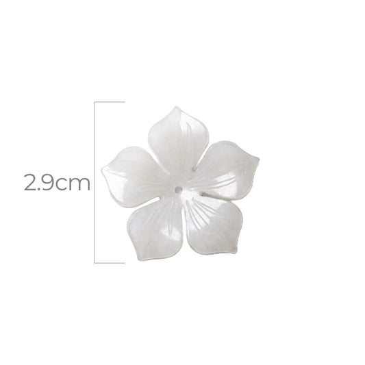 Flor Nacarada Blanca Acrílico