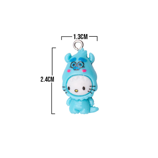 Dije Hello Kitty Disfrazado Azul Acrílico