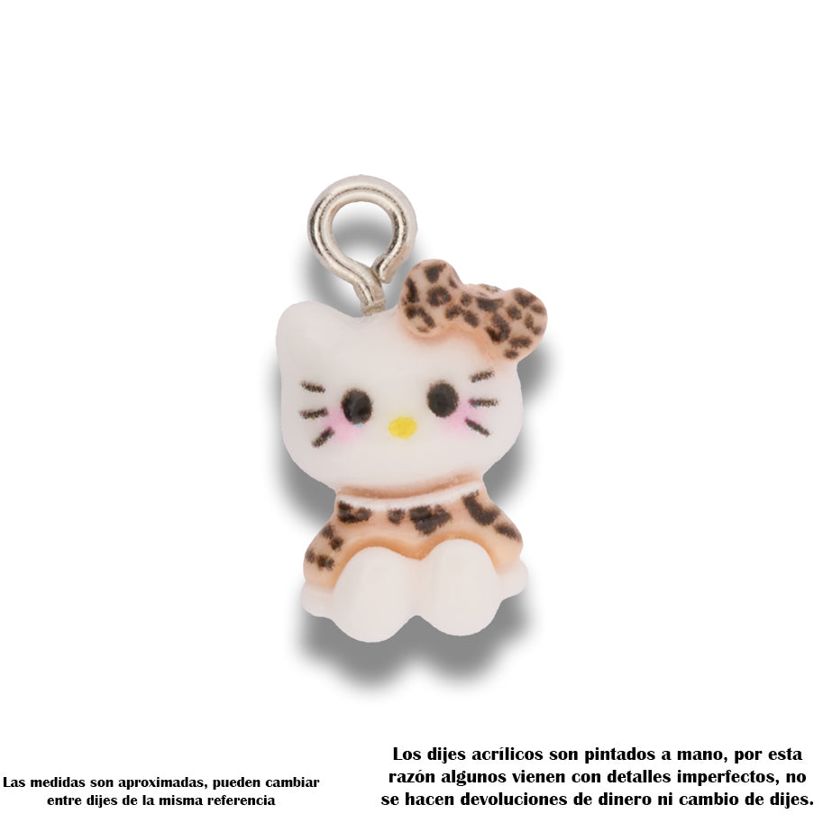 Dije Acrílico Hello Kitty Animal Print