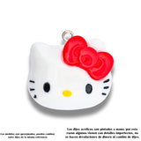 Dije Hello Kitty Carita Moño Rojo Acrilico