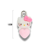 Dije Acrílico Hello Kitty Corazón Rosa
