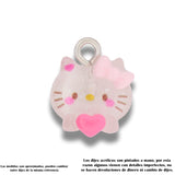 Dije Acrílico Hello Kitty Corazón Transparente