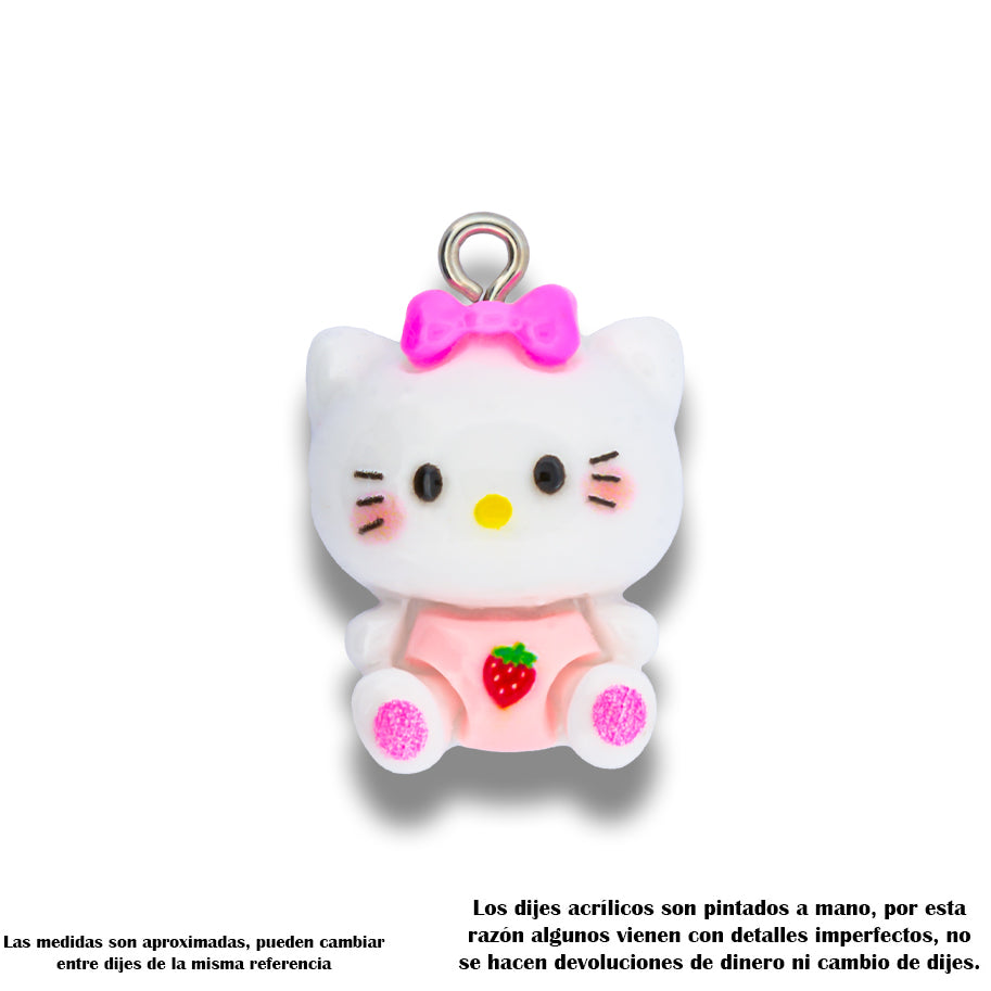 Dije Hello Kitty Fresita Acrilico