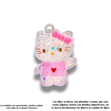 Dije Acrílico Hello Kitty Glitter Rosada