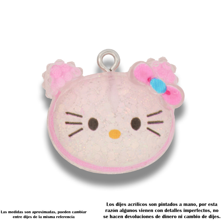 Dije Acrílico Hello Kitty Glitter