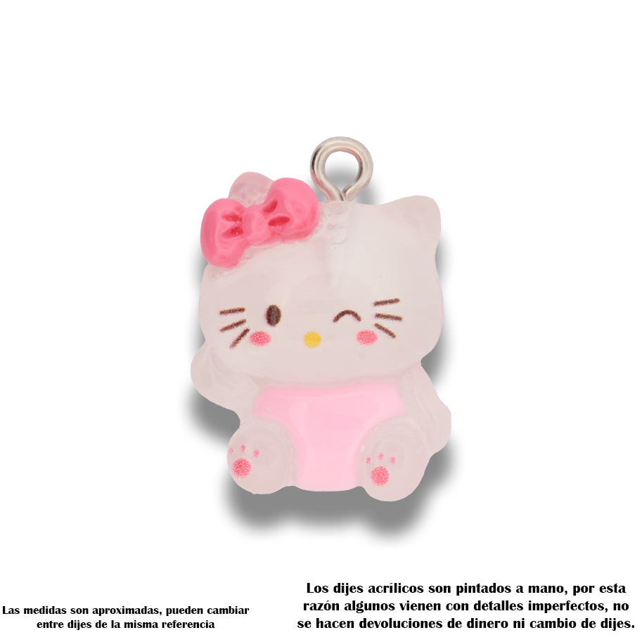 Dije Hello Kitty Kawaii Transparente Acrílico