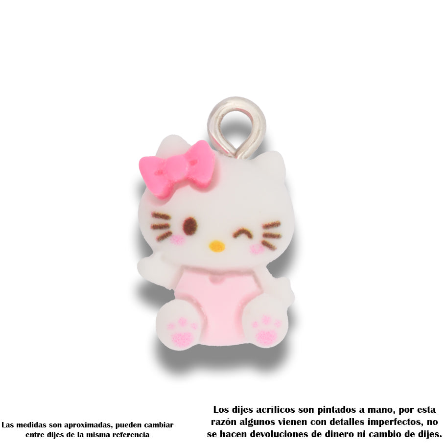 Dije Acrílico Hello Kitty Overol
