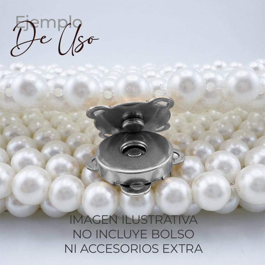 Herraje Broche Imantado Plateado Para Bolsos/Carteras 18mm