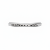 Herraje Tubo Pasador Plateado De Acero DIOS TIENE EL CONTROL