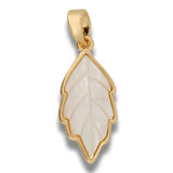 Dije Hoja Collar Nacar Dorado Rodinado