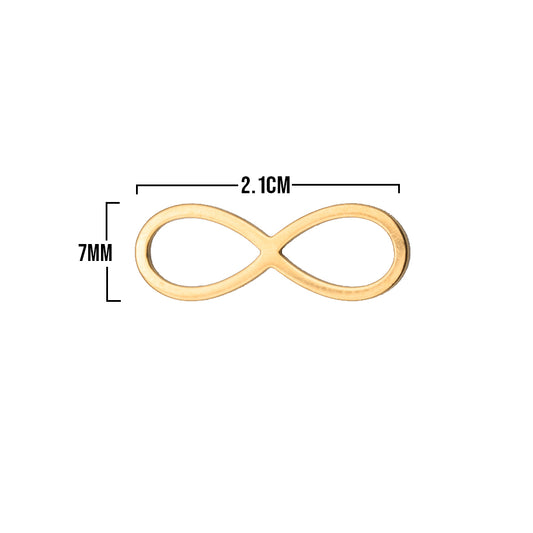Infinito Silueta De Acero Dorado / 7mm