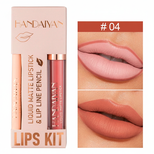 Kit Lapiz Delineador Labios + Labial Mate Handaiyan h1052-4